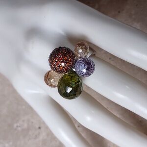 Fancy Briolette Cut Crystal Ring